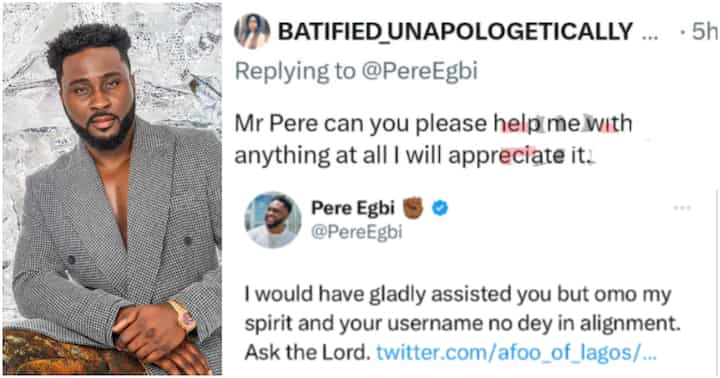 Asiwaju Don Chase Ur Destiny Helper BBNs Pere Turns Down Tinubu Supporter Who Begged Him for Money Online