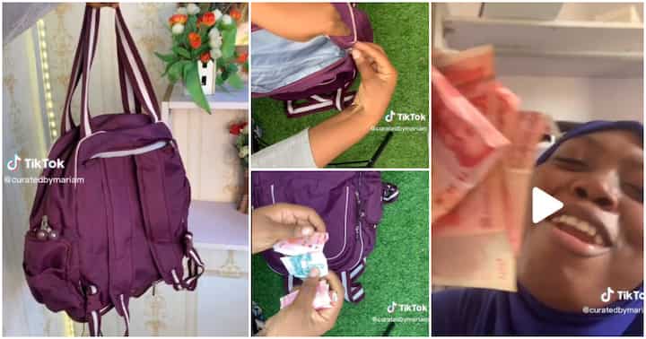 "I Need to Invest It": Nigerian Lady Flaunts Foreign Currencies She Found in Her Okrika Bag, Video Causes Stir