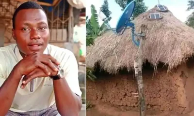 "Waste Of Money": Man Upgrades His Mud House, Installs Solar Panels and DSTV Satellite Dish, Photo Surfaces