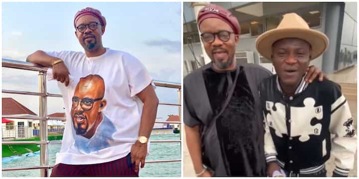 “I Dey With My Oga, Wahala, Wahala”: Actor Charles Inojie Laughs His Pants Off As He Meets Portable at Airport