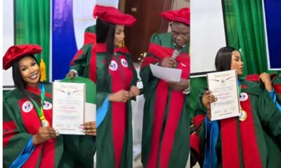 Many people are happy for Tacha Akide as she becomes a doctor