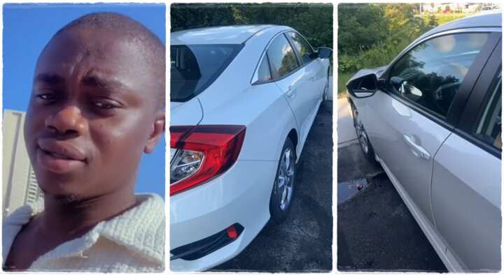 A Nigerian man have purchased a Honda Civic with his first month's pay in Canada